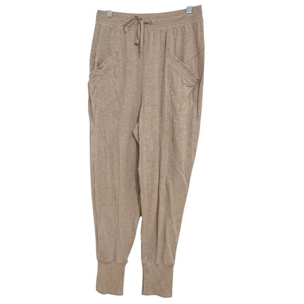 Lululemon Soft Touch Warm Down Jogger Sz 6 Heathered Cashew Beige Fair Condition
